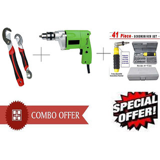 Buy Powerful Drill Machine + 41 Pcs Tool Kit Screwdriver + Snap N Grip Wrench - DRL41SNP
