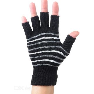 Tahiro Multicolour Woollen Half Finger Gloves For Men Pack Of 1