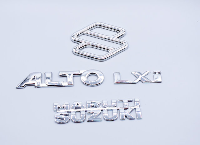 Car Monogram Emblem Decals Logo for Maruti Alto LXI (Set of 04)