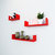 Onlineshoppee Wood Handicraft Wall Decor Designer Wall Shelf Pack of 3 Color-Red