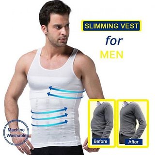 Buy Slim N Lift Slimming Tummy Tucker Body Shaper Vest for Men (White) Size  - XXL Online @ ₹310 from ShopClues