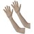 Set of 2 Beige Elbow Sleeves Full Hand Cooling Sun Protection Cover 1 Pair