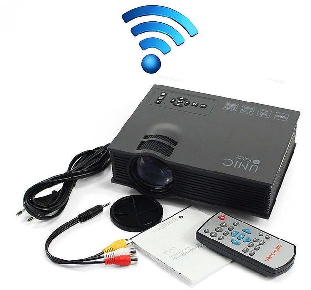 Buy Mini Portable LED Projector WiFi / HDMI / SD Card/ AV /USB/ WIFI Ready 1200Lumen Online - Get 62%