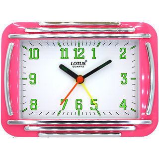 Buy Lotus Pink Table Alarm Clock 1809 Online 599 From Shopclues