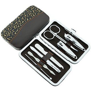 Homeoculture Manicure / pedicure 7 in 1 DIY handy kit  Awesome packaging and easy to carry (Chocolate)