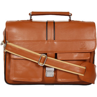 Zeppar Men's laptop messenger bag with tan color