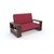 Tezerac -Pompano Wooden Two Seater Sofa - Red