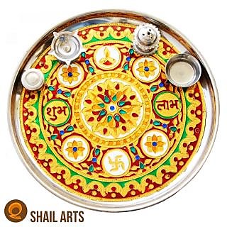 Meenakari Pooja Thali - 10 inches