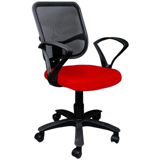 Earthwood -Square Net Back Office Chair in Red