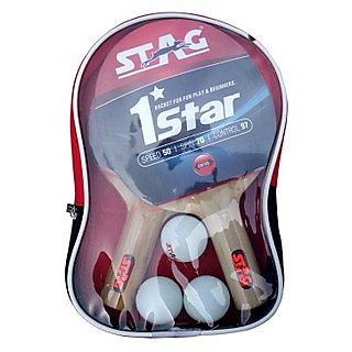 Buy Stag 1 Star Table Tennis Play Set (2 Rackets, 3 Balls) Online ...