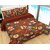 BRiDA BROWN FLORAL PRINTED BEDSHEET WITH TWO PILLOW COVER ( BI20)