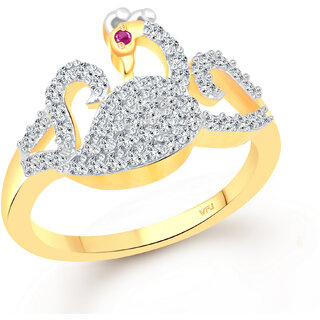                       Vighnaharta gold and Rhodium Plated Alloy Ring for Women and Girls                                              