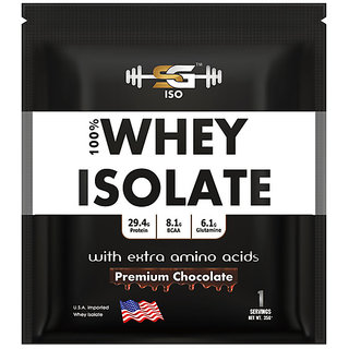 SG WELNESS ISO-Zero Carb 29 G Whey Isolate Protein Powder with BCAA, Glutamine and Extra Amino Acids (Chocolate, 35 g)