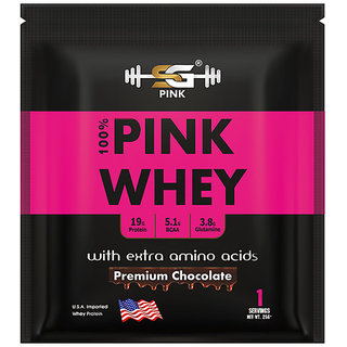 SG PINK Whey Protein Powder For Women - Her Natural Whey Protein Powder to Support Lean Muscle Mass - Low Carb - Gluten Free - rBGH Hormone Free - Naturally Sweetened - (Premium Chocolate-25g)