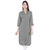 Purvahi solid knee length cotton kurta with wooden button (Grey Black Yellow )