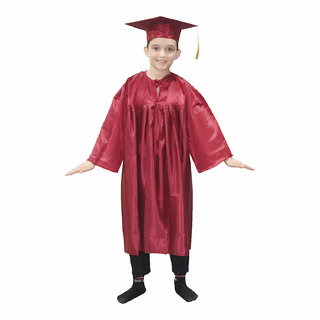                       Kaku Fancy Dresses Graduation Gown Maroon for Degree Convocation/Annual Function/Competition/Stage Shows Dress                                              
