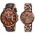 Espoir Analogue Multi-Colored Dial Couple's Watch - Brown-ManishaAnthony