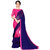 Granthva Fab Designer Blue and Pink Georgette Ruffle Saree with Blouse Piece