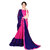Granthva Fab Designer Blue and Pink Georgette Ruffle Saree with Blouse Piece