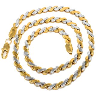 Sullery 3mm Thickness Simple S Type Gold & Silver Stainless Steel Chain For Men And Women