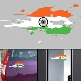 Indian Flag car Sticker 12x5 inch