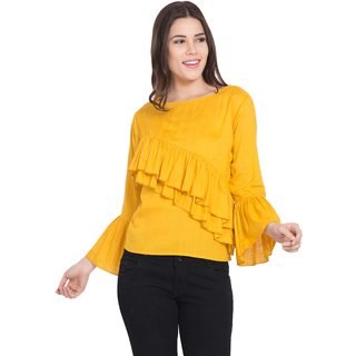 Buy Shreemanya Women Fancy Top Yellow Color Casual Top for Women and Girls Western Wear Online 499 from ShopClues