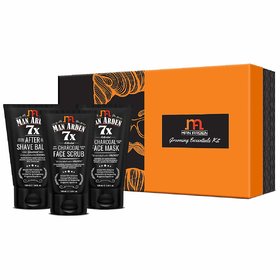 Man Arden Face Care Gift Box For Men - 7X After Shave Balm + Charcoal Face Scrub + Charcoal Face Mask