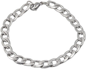 Sullery 6mm widthCurban Curb Link Chain Silver  Stainless Steel  Bracelet For Men And Women