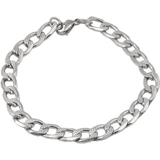 Sullery 6mm widthCurban Curb Link Chain Silver  Stainless Steel  Bracelet For Men And Women
