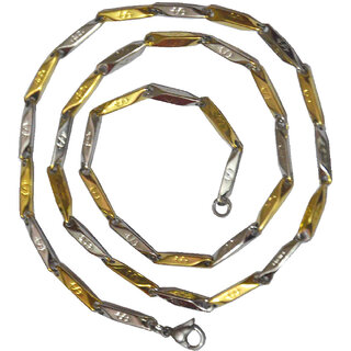 Sullery Dual Tone Doller Design Geometry  Gold And Silver Stainless Steel Chain For Men And Women