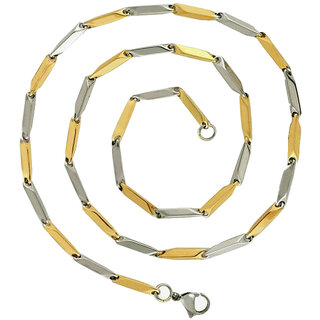 Sullery Plain Classic Design Dual Tone Geometry Gold Silver Stainless Steel Chain For Men And Women