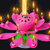 Stylewell Set Of 1 Multicolor Lotus Sparkle Musical Magical Flower Blossom For Happy Birthday Party Tuning Cake Candle
