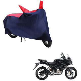                       AutoRetail Dust Proof Two Wheeler Polyster Cover for Bajaj Pulsar AS 150 (Mirror Pocket, Red and Blue Color)                                              