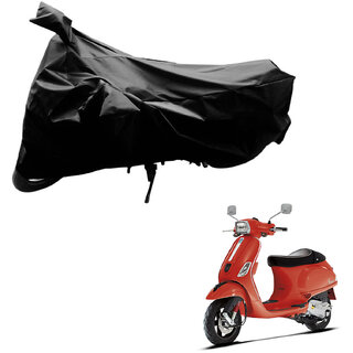                       AutoRetail Dust Proof Two Wheeler Polyster Cover for Piaggio Vespa S (Mirror Pocket, Black Color)                                              