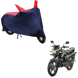                       AutoRetail Dust Proof Two Wheeler Polyster Cover for Honda CB Shine SP (Mirror Pocket, Red and Blue Color)                                              