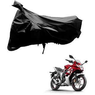                       AutoRetail Dust Proof Two Wheeler Polyster Cover for Suzuki Gixxer SF (Mirror Pocket, Black Color)                                              