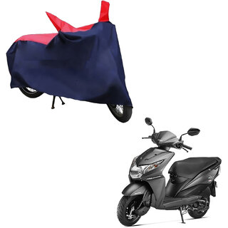                      AutoRetail Dust Proof Two Wheeler Polyster Cover for Honda  Dio (Mirror Pocket, Red and Blue Color)                                              