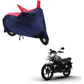                       AutoRetail Dust Proof Two Wheeler Polyster Cover for Mahindra Pantero (Mirror Pocket, Red and Blue Color)                                              