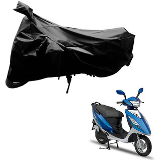                       AutoRetail Dust Proof Two Wheeler Polyster Cover for TVS Streak (Mirror Pocket, Black Color)                                              