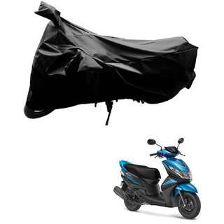                       AutoRetail Dust Proof Two Wheeler Polyster Cover for Yamaha Ray Z (Mirror Pocket, Black Color)                                              