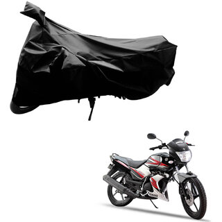                       AutoRetail Dust Proof Two Wheeler Polyster Cover for Yamaha SS 125 (Mirror Pocket, Black Color)                                              