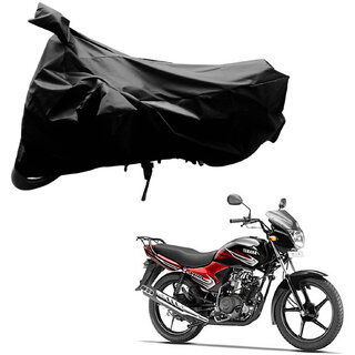                       AutoRetail Dust Proof Two Wheeler Polyster Cover for Yamaha YBR 110 (Mirror Pocket, Black Color)                                              