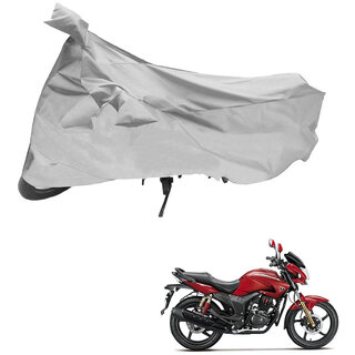                       AutoRetail UV Resistant Two Wheeler Polyster Cover for Hero Hunk (Mirror Pocket, Silver Color)                                              