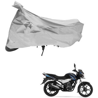                       AutoRetail Dust Proof Two Wheeler Polyster Cover for Bajaj DisPolyster Cover 100T (Mirror Pocket, Grey Color)                                              