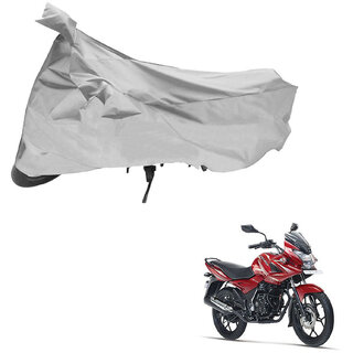                       AutoRetail Dust Proof Two Wheeler Polyster Cover for Bajaj DisPolyster Cover 150F (Mirror Pocket, Grey Color)                                              