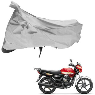                       AutoRetail Dust Proof Two Wheeler Polyster Cover for Hero HF Dawn (Mirror Pocket, Grey Color)                                              
