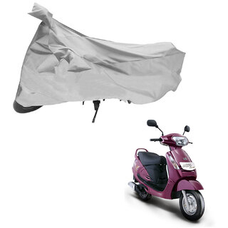                       AutoRetail UV Resistant Two Wheeler Polyster Cover for Mahindra Kine (Mirror Pocket, Silver Color)                                              