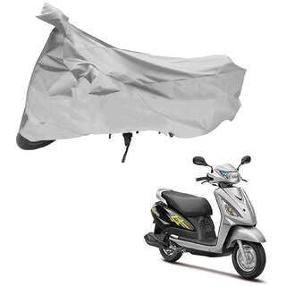                       AutoRetail UV Resistant Two Wheeler Polyster Cover for Suzuki Access Swish (Mirror Pocket, Silver Color)                                              