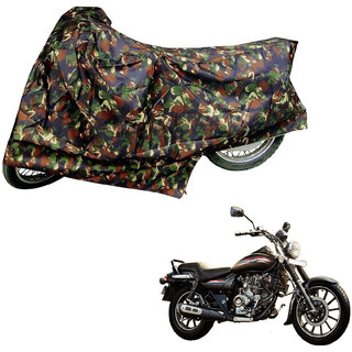                       AutoRetail Two Wheeler Polyster Cover for Bajaj Avenger Street 150 DTS-I with Sun Protection (Mirror Pocket, Jungle Color)                                              
