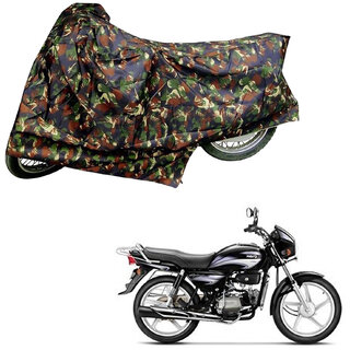                       AutoRetail Dust Proof Two Wheeler Polyster Cover for Hero Splendor Plus (Mirror Pocket, Jungle Color)                                              